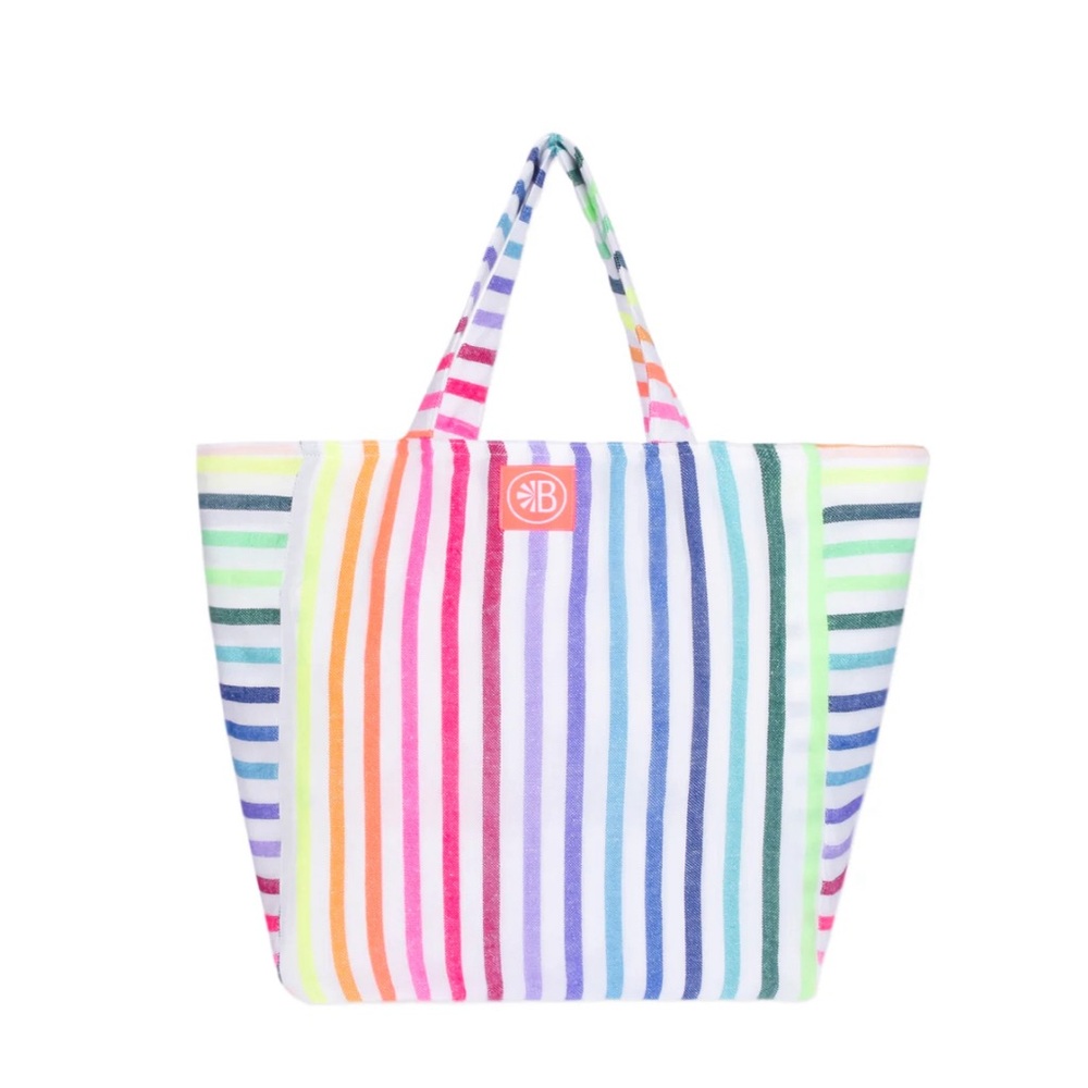 NWT - Las Bayadas rainbow stripe tote bag